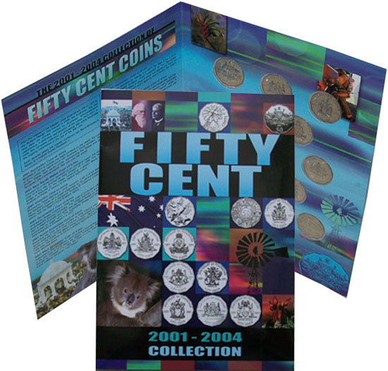 2001 - 2004 Australia 50 Cents Collection in folder